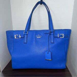 Kate Spade- Vibrant Blue Handbag with Checkered Interior